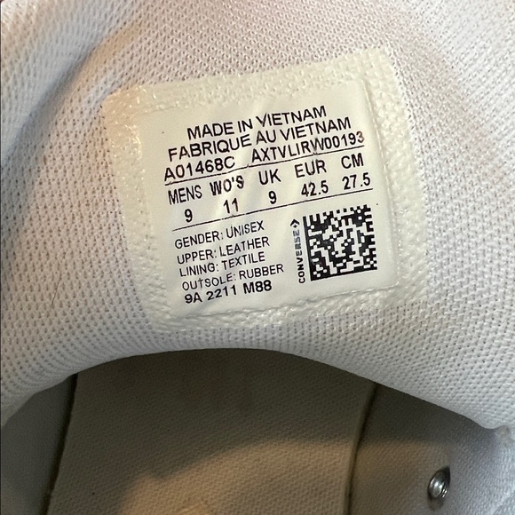 Converse All Star White Leather High Top Sneakers // High-tops - Picture 8 of 9